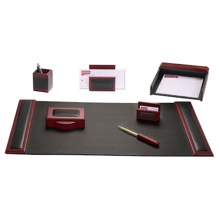 Dacasso Rosewood & Leather 7-Piece Desk Set DF-8004